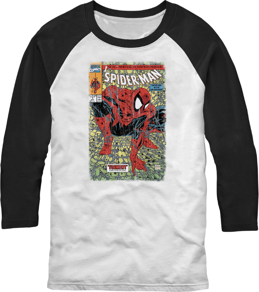 Spider-Man Torment Comic Cover Raglan Baseball Shirt