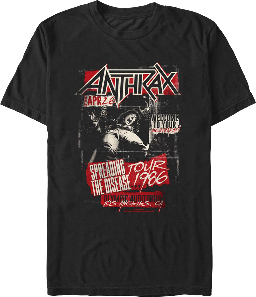 Spreading The Disease Tour 1986 Anthrax T-Shirt