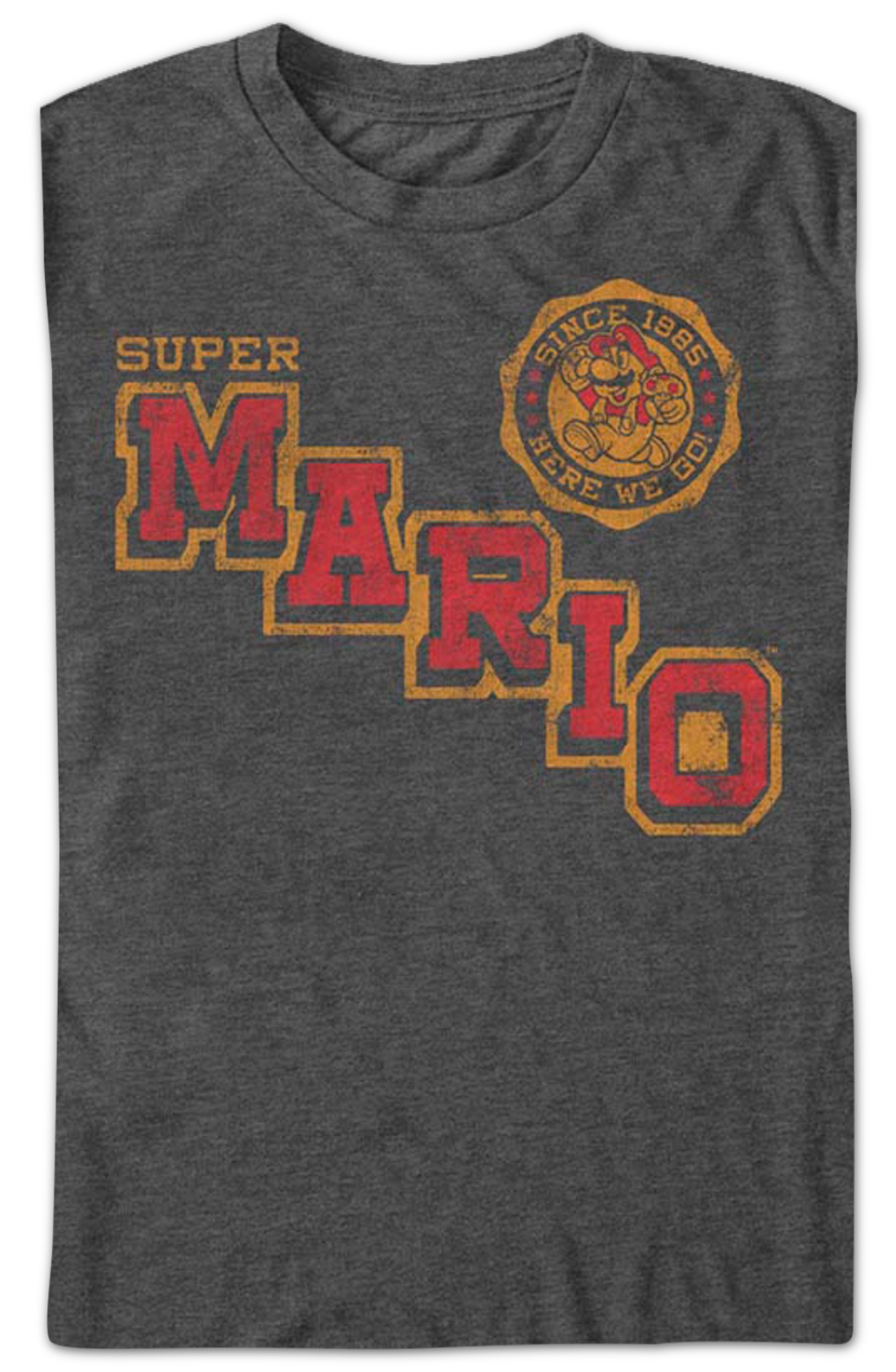 Super Mario Here We Go Badge Nintendo T-Shirt