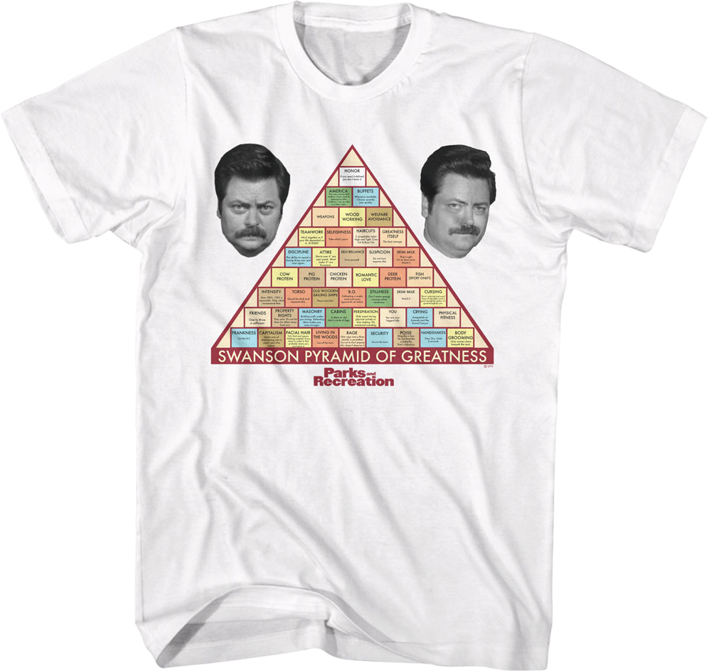 Swanson Pyramid of Greatness Parks and Recreation T-Shirt