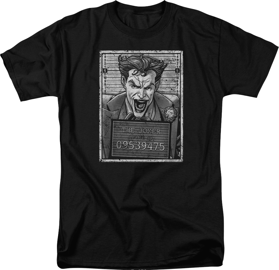 The Joker Black & White Mugshot DC Comics T-Shirt