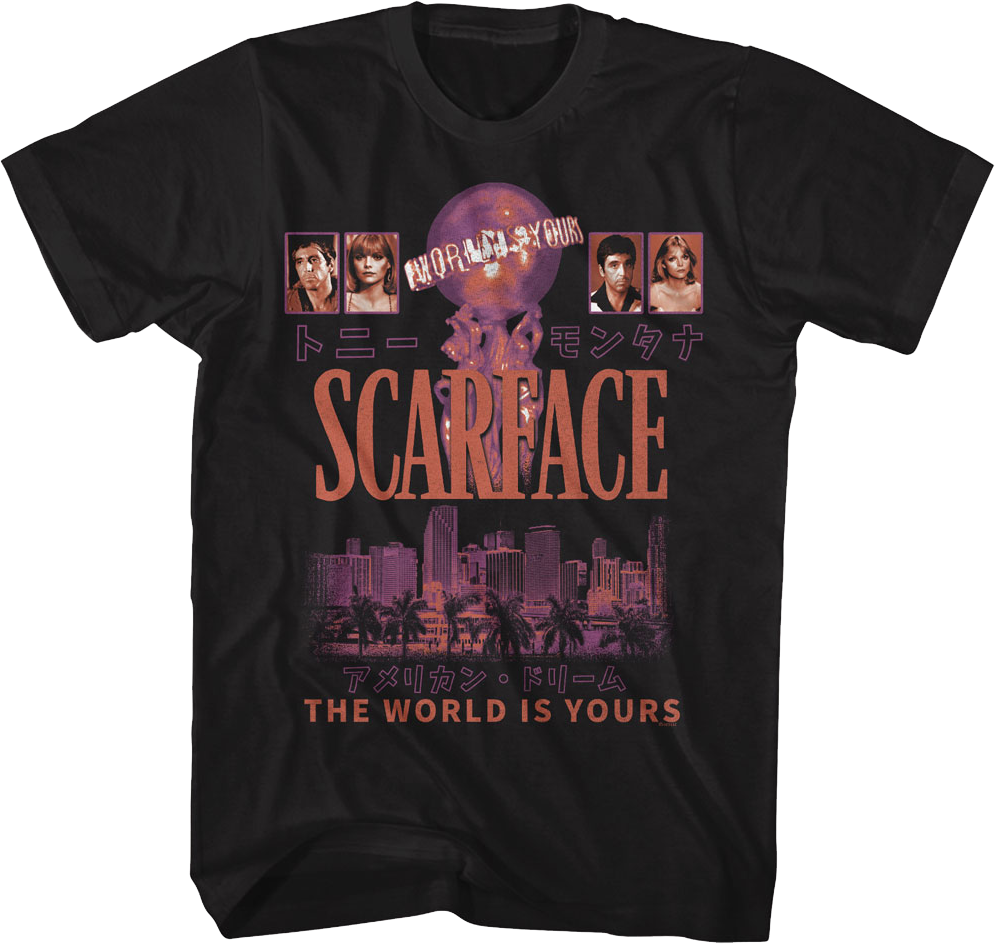 Tony Montana & Elvira Hancock The World Is Yours Scarface T-Shirt