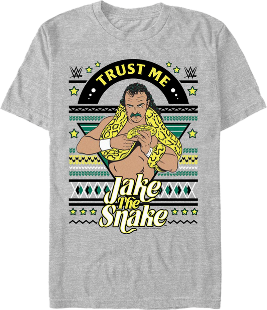 Trust Me Faux Ugly Christmas Sweater Jake "The Snake" Roberts T-Shirt