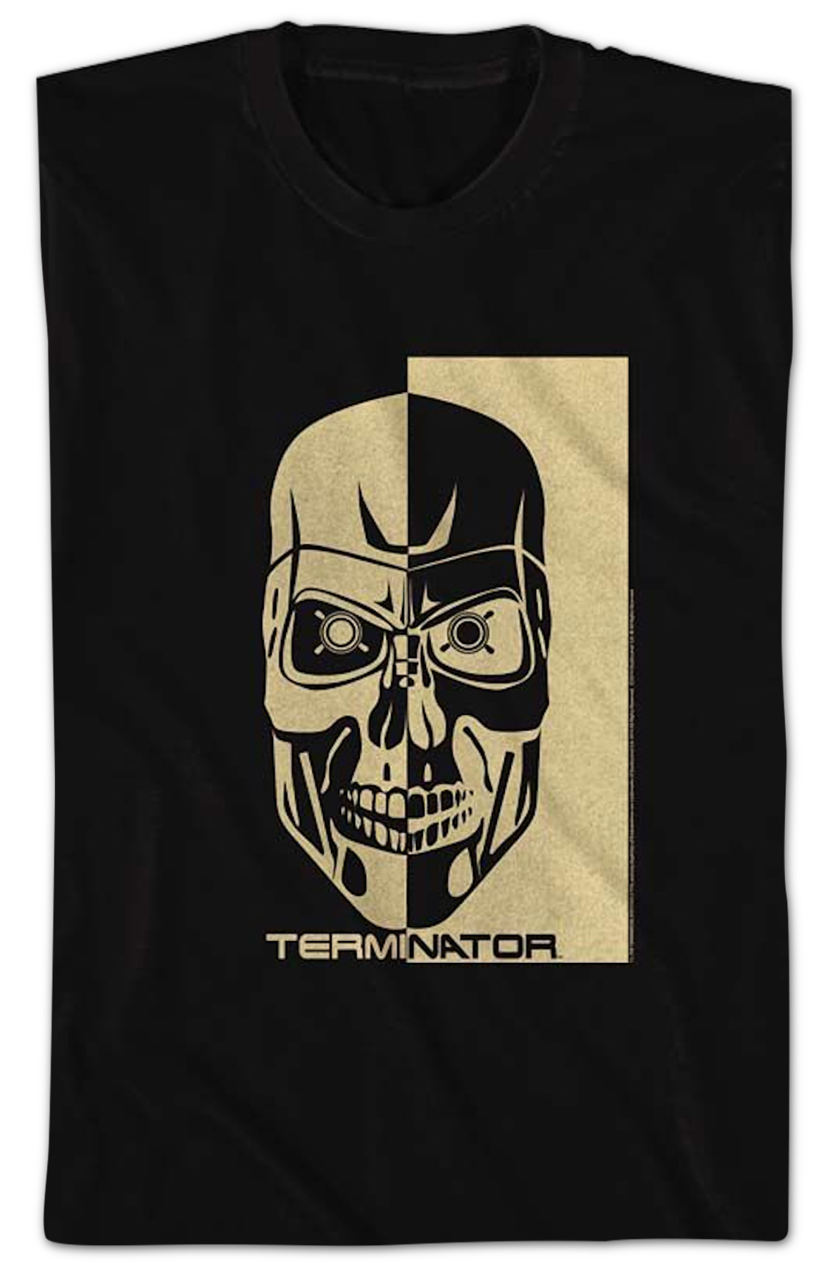 Two-Toned Endoskeleton Skull Terminator T-Shirt