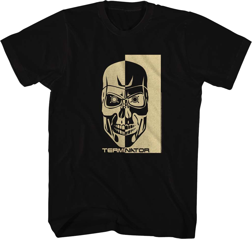 Two-Toned Endoskeleton Skull Terminator T-Shirt