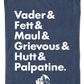 Villain Names Star Wars T-Shirt