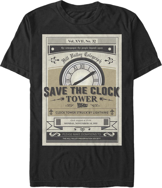 Vintage Save The Clock Tower Back To The Future T-Shirt