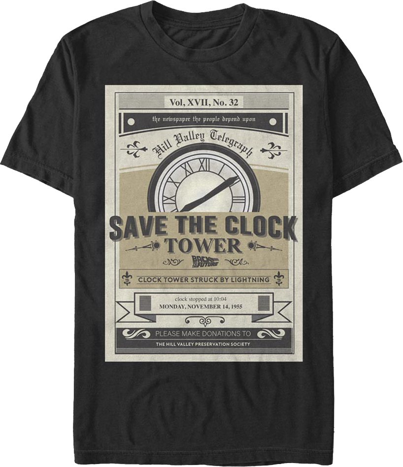 Vintage Save The Clock Tower Back To The Future T-Shirt