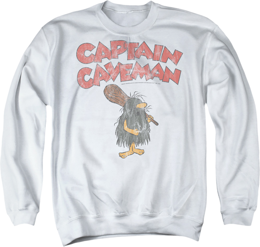 Vintage White Captain Caveman Sweatshirt