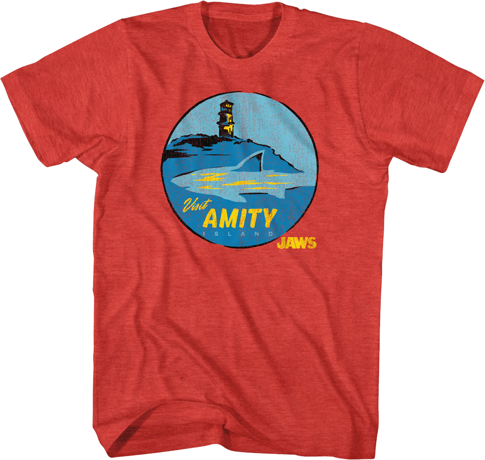 Visit Amity Island Circle Jaws T-Shirt