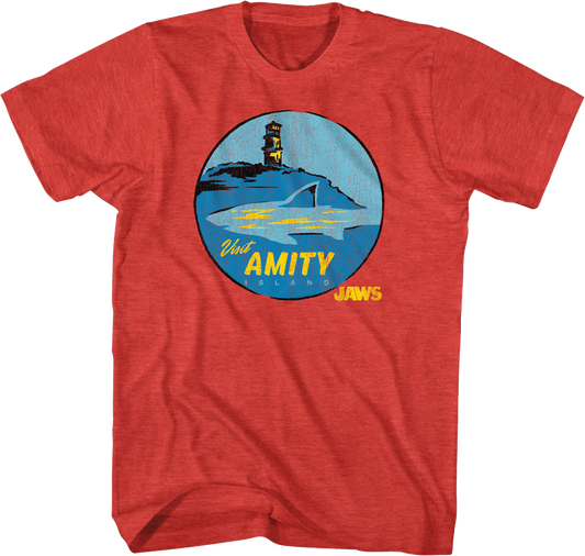 Visit Amity Island Circle Jaws T-Shirt