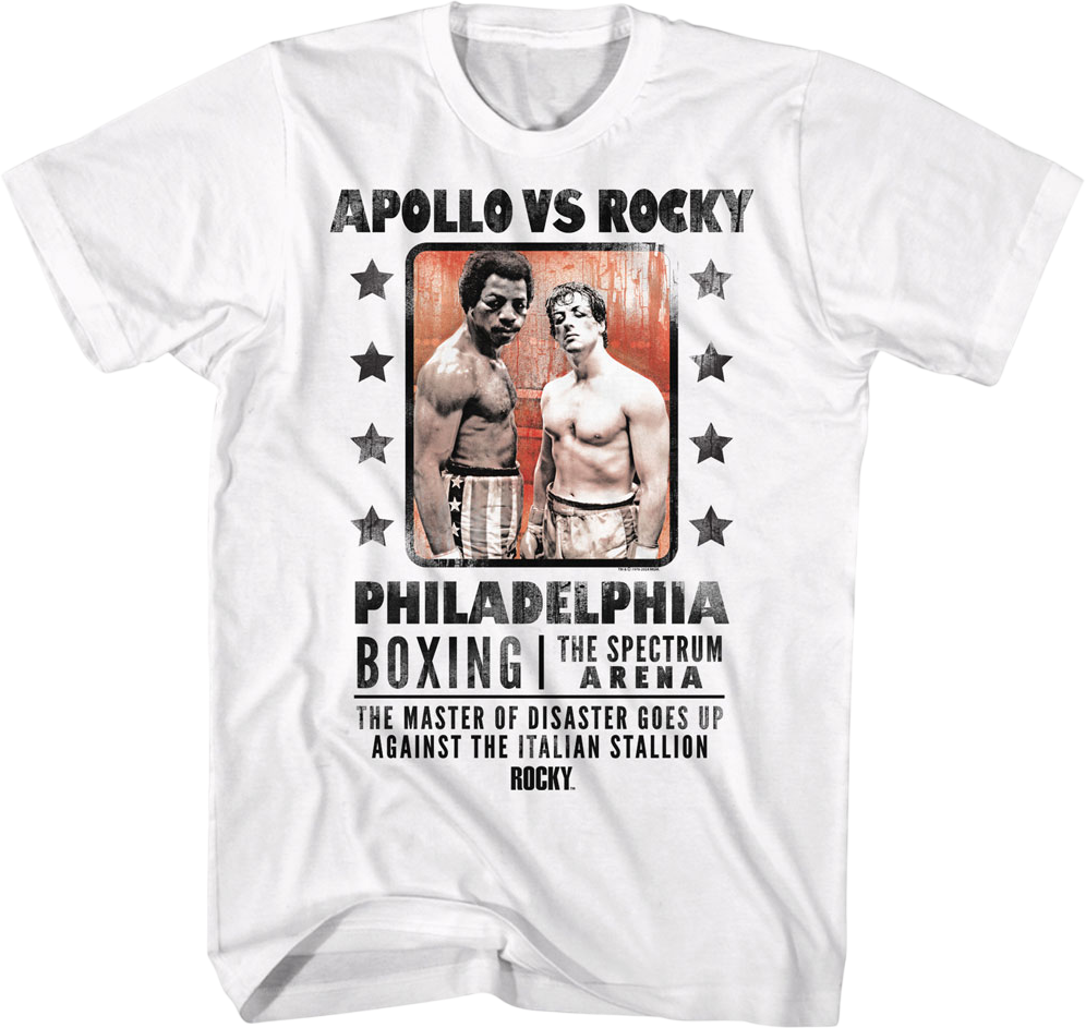 White Boxing Poster Apollo vs Rocky T-Shirt