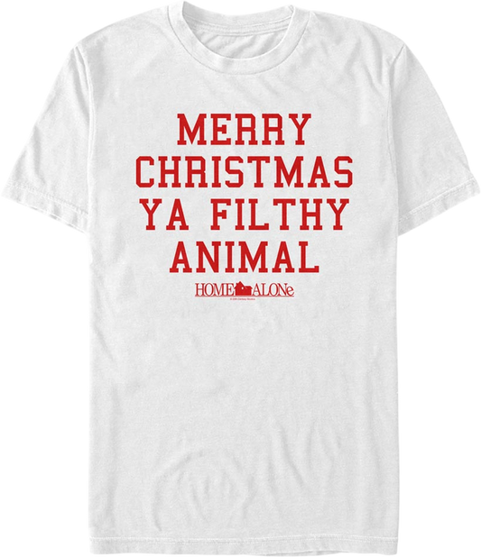 White Merry Christmas Ya Filthy Animal Home Alone T-Shirt