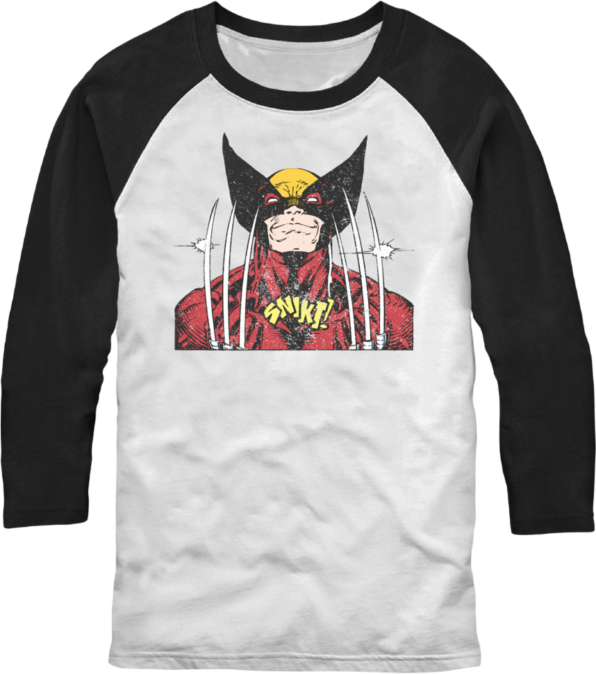 Wolverine Snikt Marvel Comics Raglan Baseball Shirt