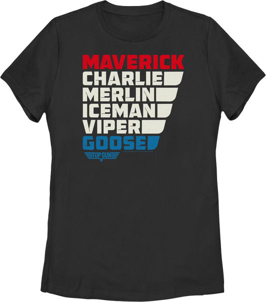 Womens Callsign Names Top Gun Shirt