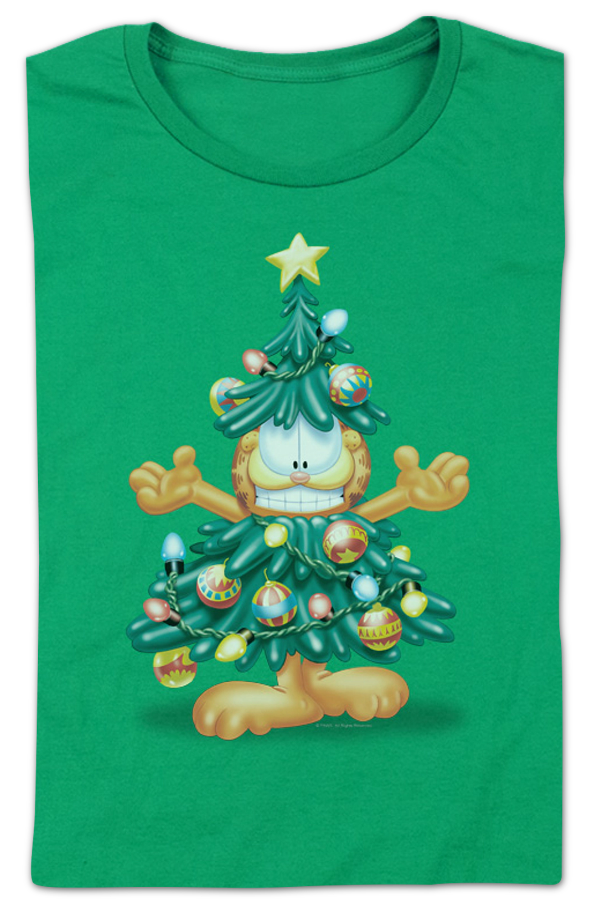 Womens Christmas Tree Garfield Shirt