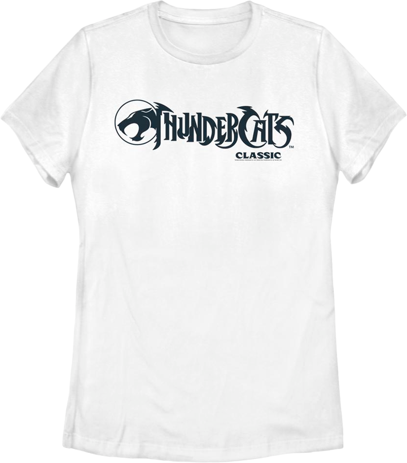 Womens White Classic Logo ThunderCats Shirt