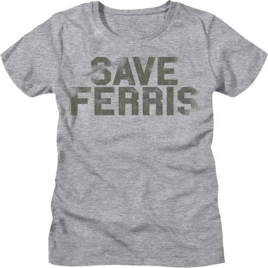 Womens Distressed Save Ferris Bueller Shirt