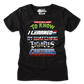 Womens Black Everything I Need To Know Eighties Cartoons Shirt