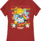 Womens Red Faux Ugly Sweater Rainbow Brite Shirt
