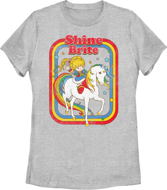 Womens Retro Shine Brite Colorful Frame Rainbow Brite Shirt