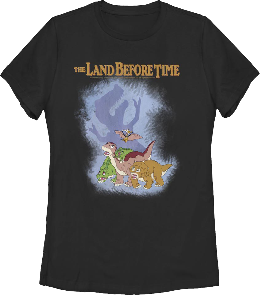 Womens Sharptooth Shadow Land Before Time Shirt