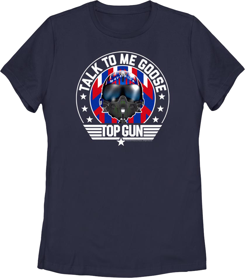 Womens Talk To Me Goose Helmet Top Gun Shirt