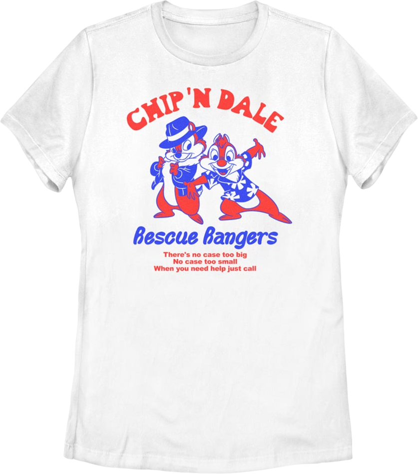 Womens There's No Case Too Big Chip 'n Dale Rescue Rangers Shirt