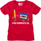 Womens You Complete Me Pencil & Cassette Shirt