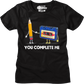 Womens You Complete Me Pencil & Cassette Shirt