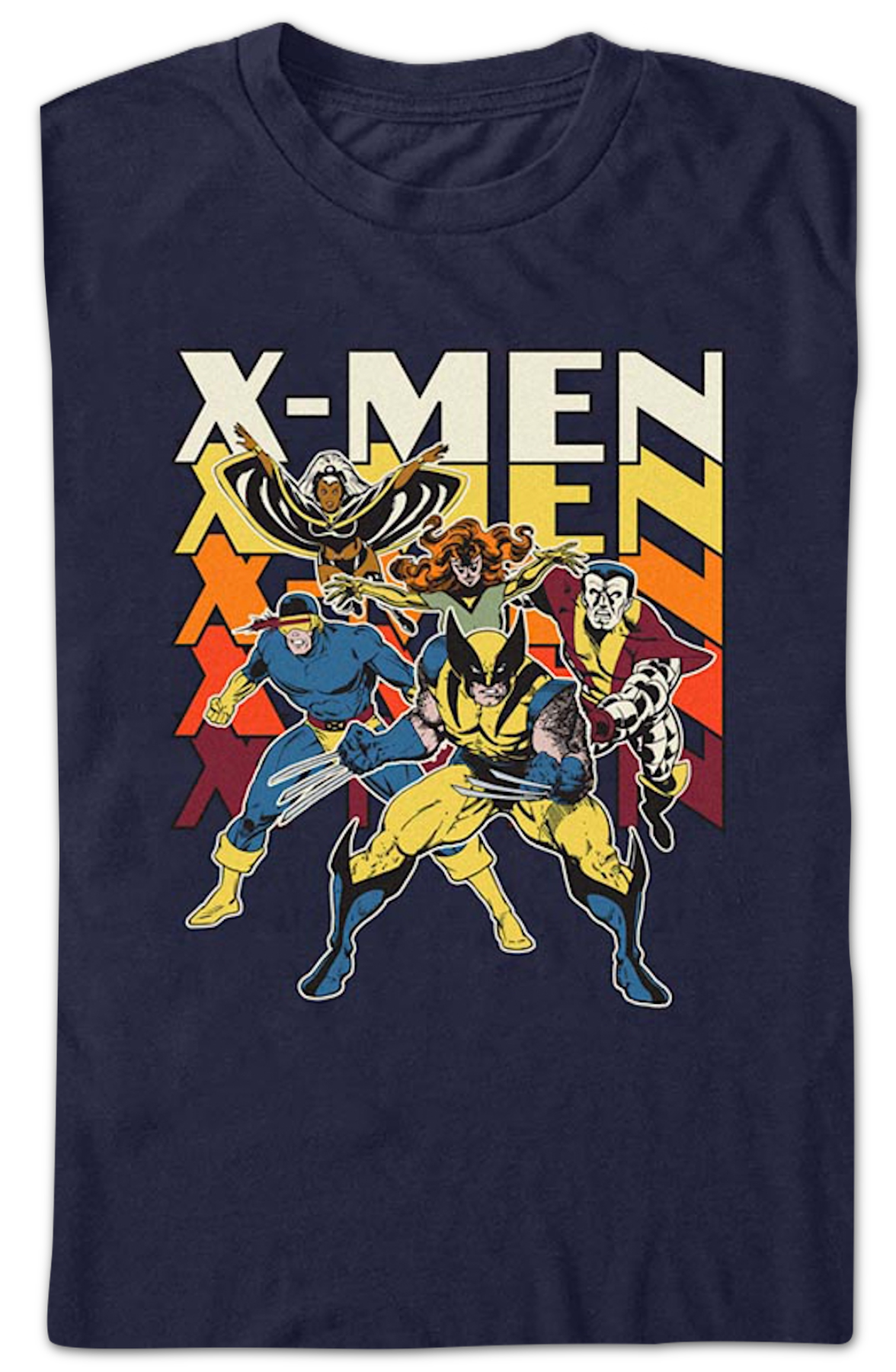 X-Men Characters And Stacked Logo Marvel Comics T-Shirt
