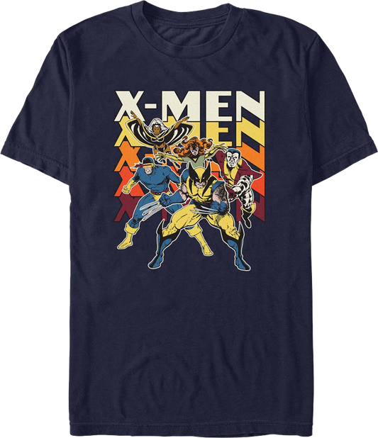 X-Men Characters And Stacked Logo Marvel Comics T-Shirt