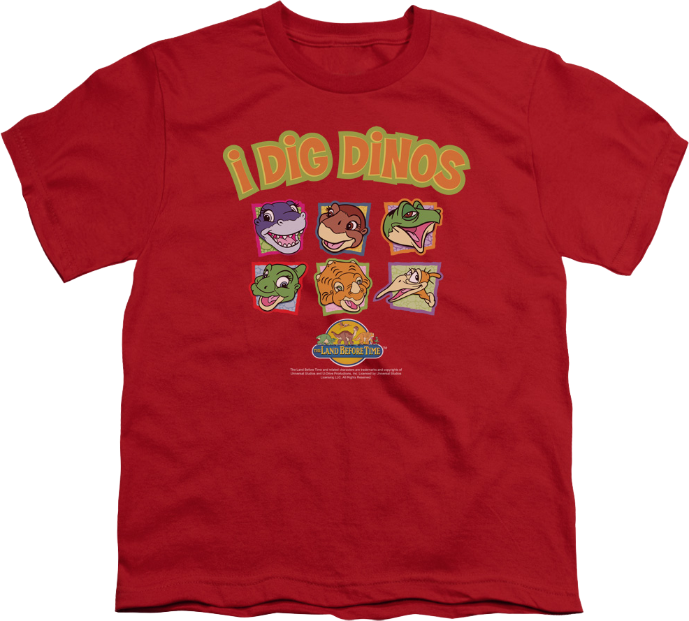 Youth I Dig Dinos Land Before Time Shirt