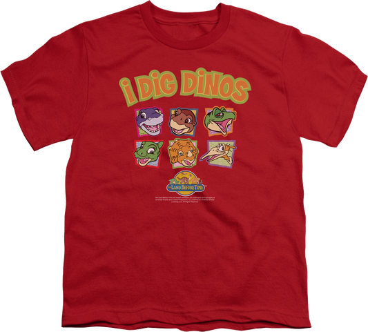 Youth I Dig Dinos Land Before Time Shirt