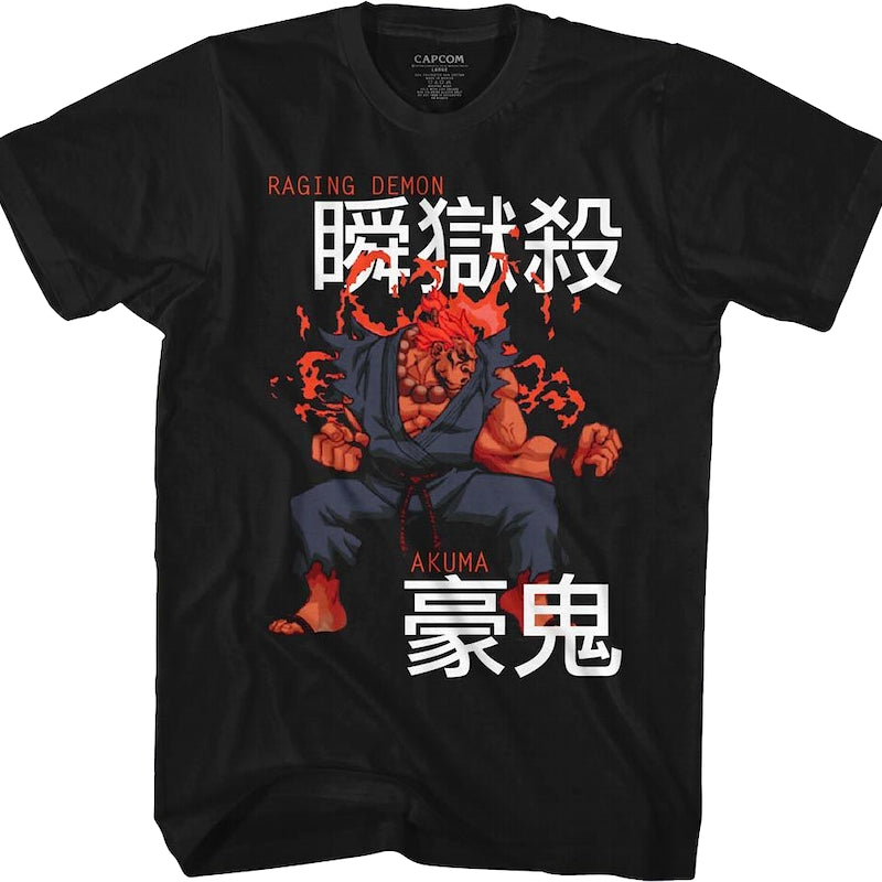 Akuma Japanese Text Street Fighter T-Shirt