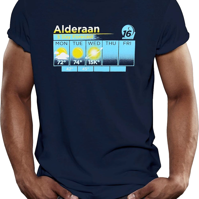 Alderaan Weather Forecast Star Wars T-Shirt