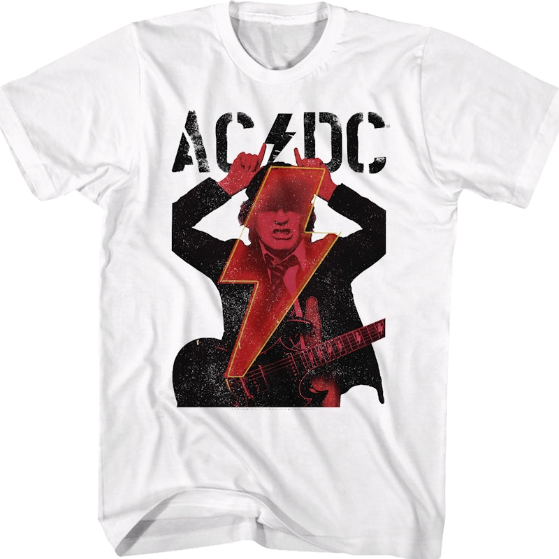 Angus Young Devil Horns ACDC T-Shirt