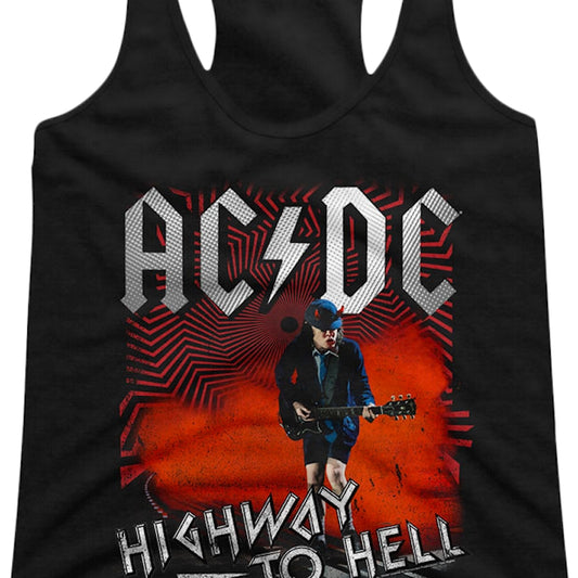 Ladies Angus Young Highway To Hell ACDC Racerback Tank Top