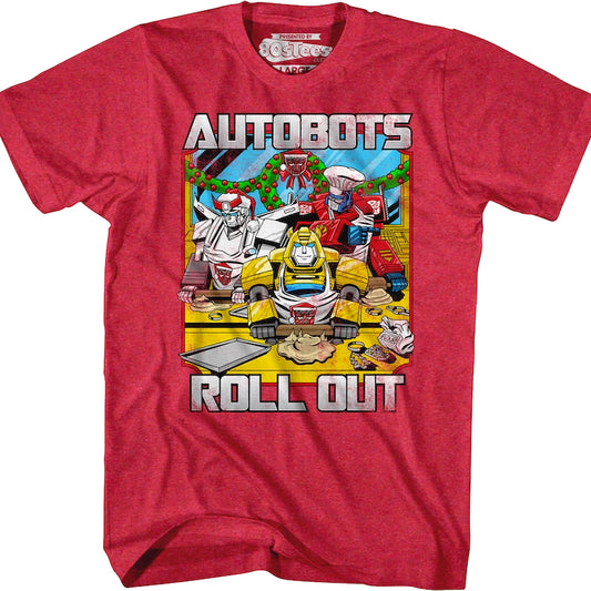 Autobots Roll Out Red Transformers Christmas T-Shirt