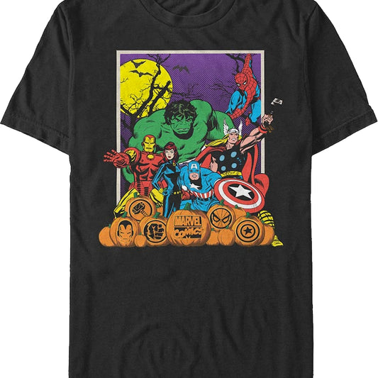 Avengers Halloween Pumpkin Patch Marvel Comics T-Shirt