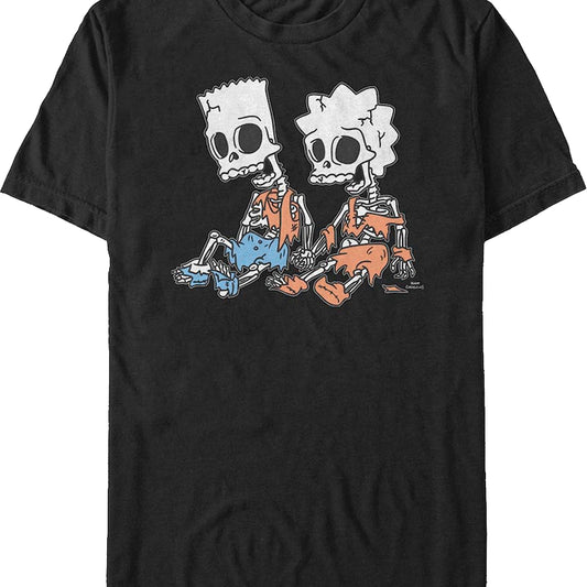 Bart And Lisa Skeletons The Simpsons T-Shirt