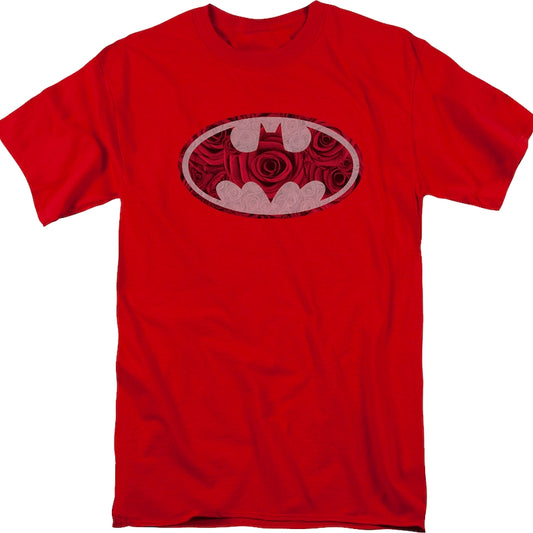 Batman Red Rose Logo DC Comics T-Shirt