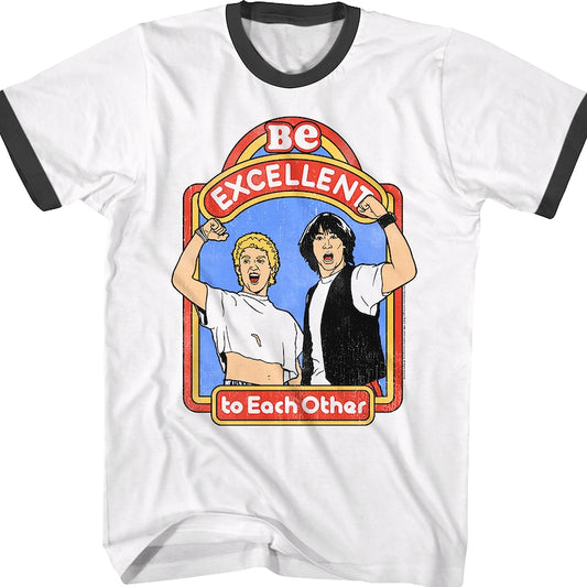 Be Excellent Bill and Ted's Excellent Adventure Ringer Shirt