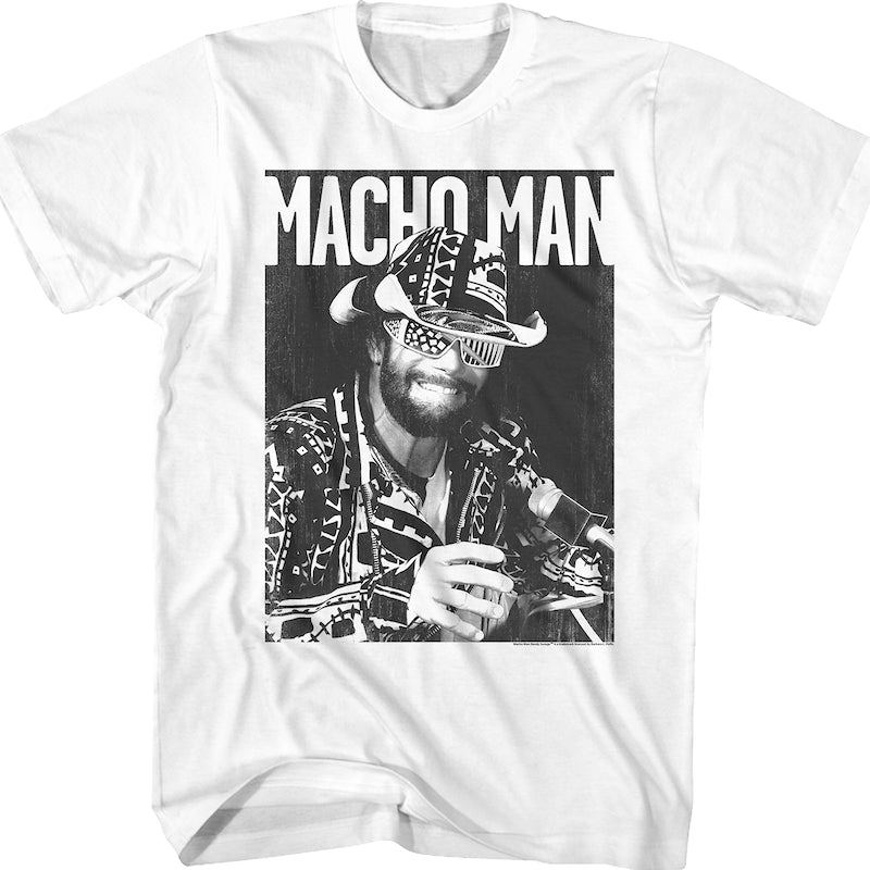 Black and White Macho Man Randy Savage T-Shirt