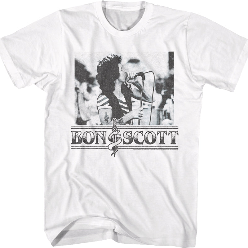 Black And White Photo Bon Scott T-Shirt