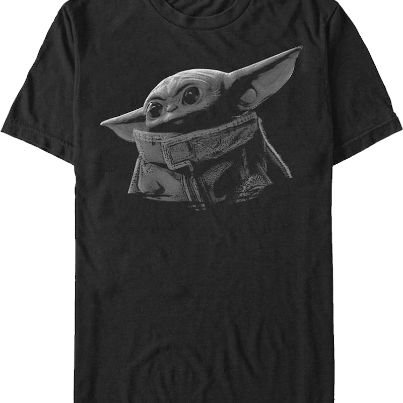 Black And White The Child Star Wars The Mandalorian T-Shirt