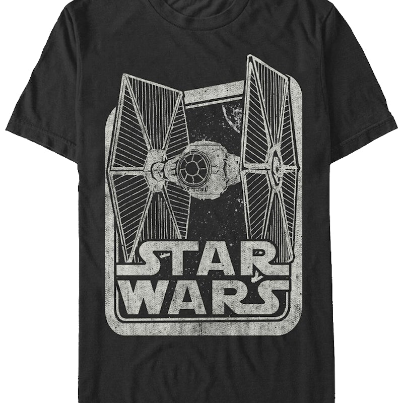 Black and White TIE Fighter Star Wars T-Shirt