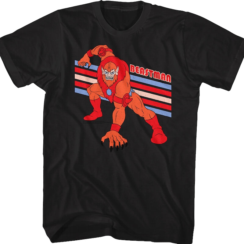 Black Retro Beast Man Masters of the Universe T-Shirt