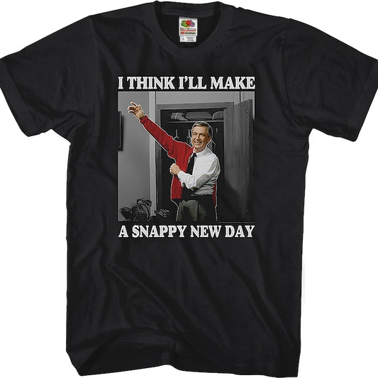 Black Snappy New Day Mr. Rogers T-Shirt
