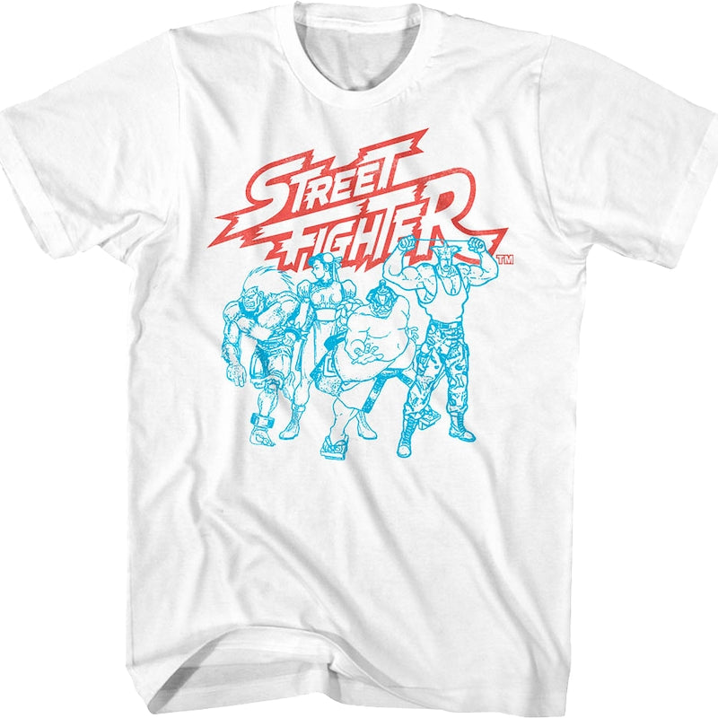 Blue Sketches Street Fighter T-Shirt